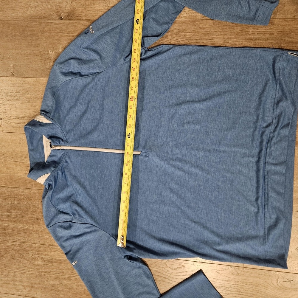 Johnnie-O Pullover Mens Large Blue Quarter Zip Mock Neck Performance Stretch - Picture 2 of 4
